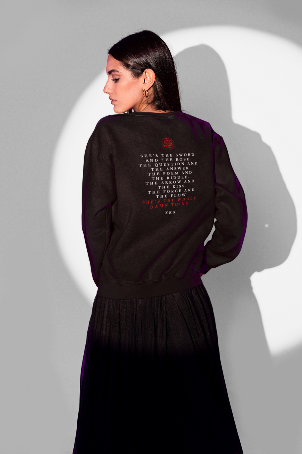 The Whole Damn Thing Unisex organic raglan sweatshirt in BLACK