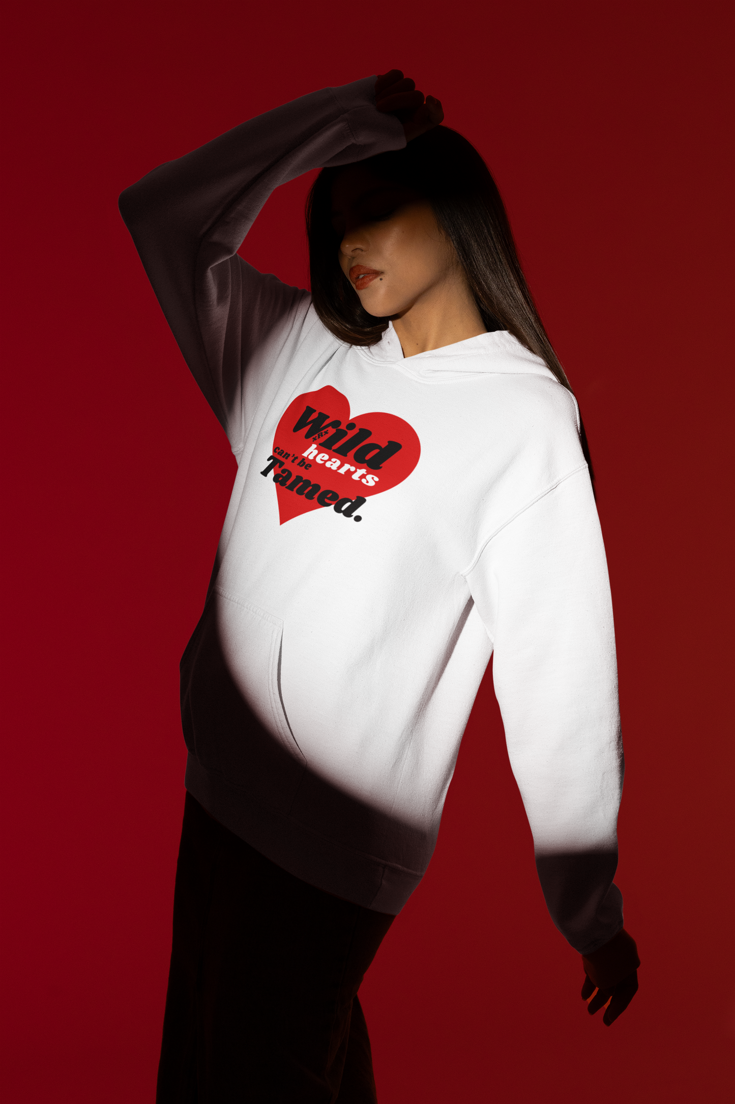 Wild Hearts Unisex Hoodie in WHITE