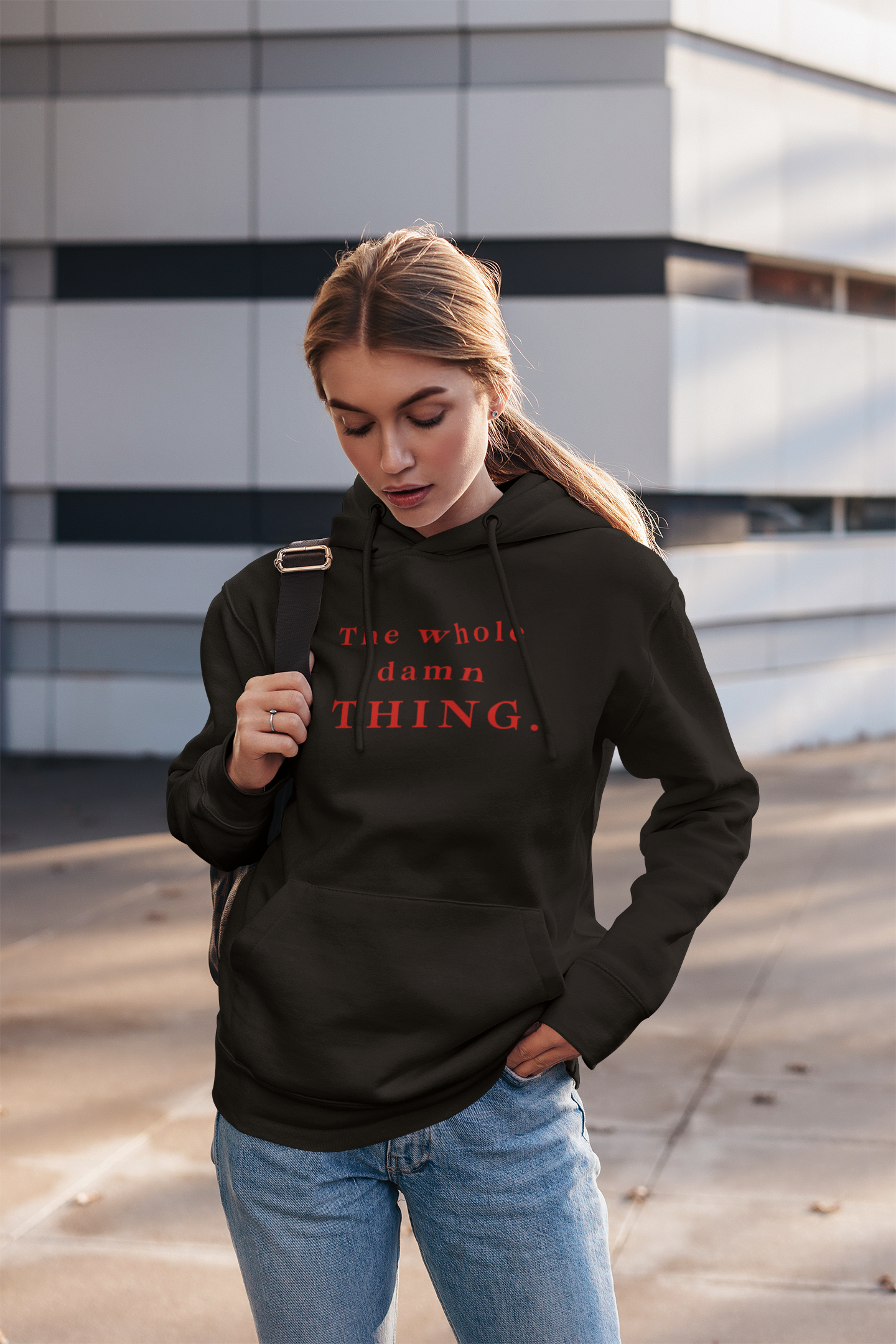 The Whole Damn Thing Unisex Hoodie in BLACK
