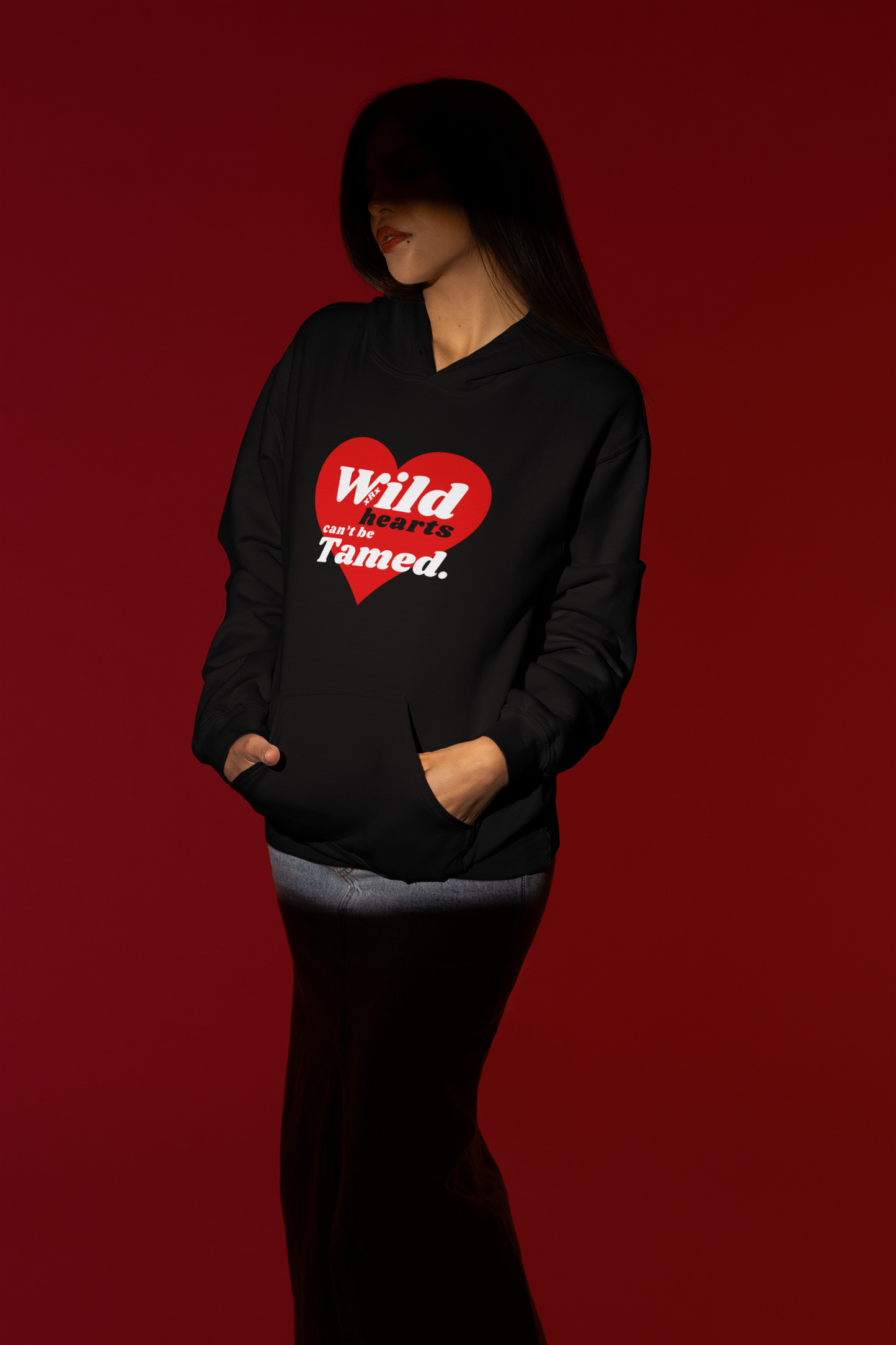 Wild Hearts Unisex Hoodie in BLACK