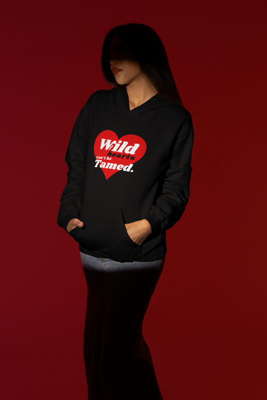 Wild Hearts Unisex Hoodie in BLACK
